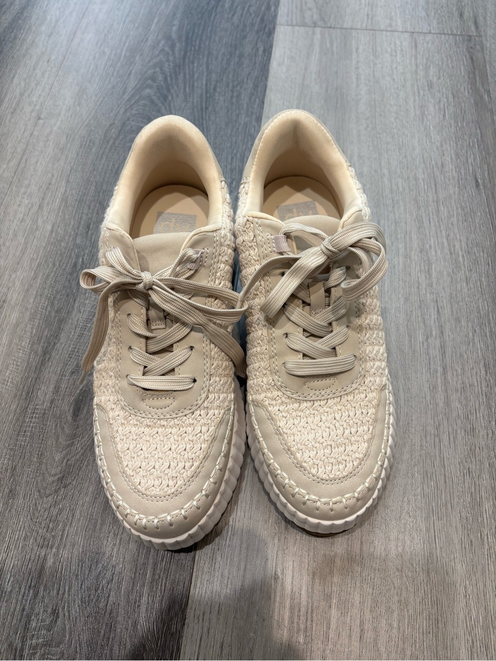 Woven Lace-Up Women’s Sneakers in Cream Dolce Vita 8